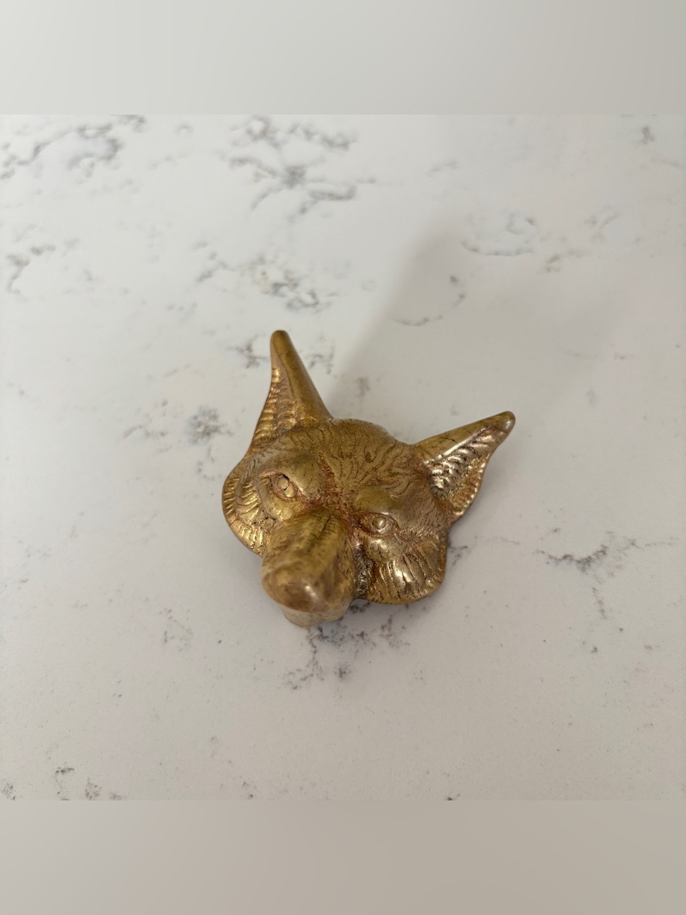 Vintage Brass Fox Head (Door Knocker Part)